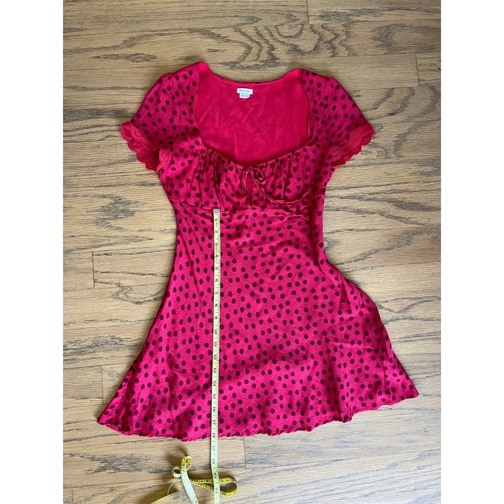 Kimchi Blue Red Polka Dot Milkmaid Mini Dress Short Sleeve OB2144183 Small - Picture 9 of 15